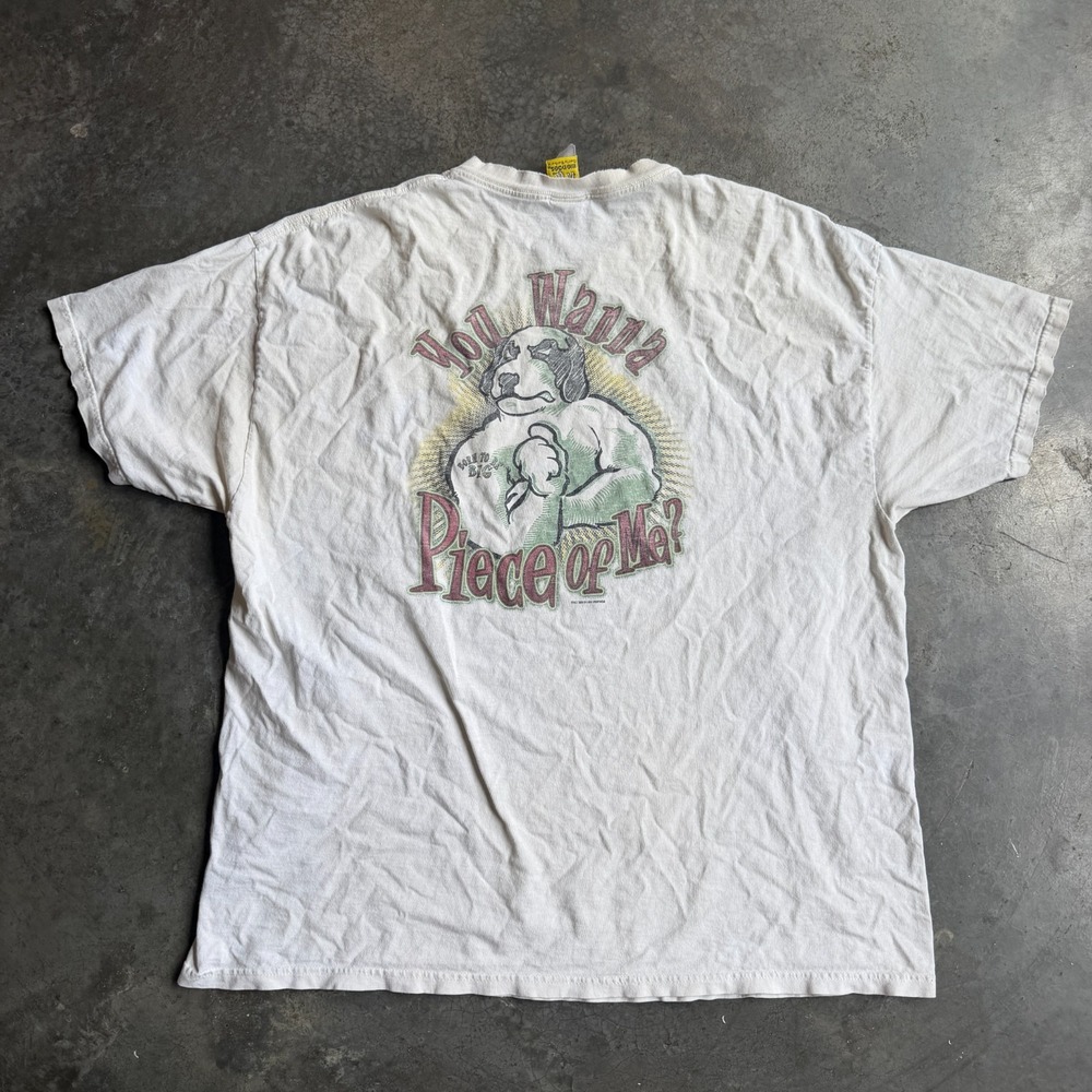 Vintage Big Dogs 'You Wanna Piece Of Me' Graphic Animal Shirt Mens 2XL Faded